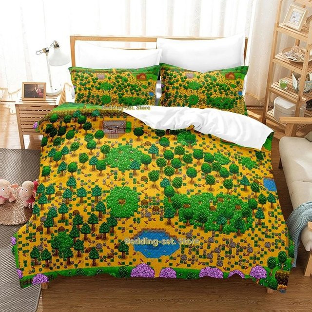 Stardew Valley Bettwäsche-Set mit 3D-Anime-Design von Binchi Outdoor Product, Mehrfarbig, B/H: 210 x 210 cm - Bild 1