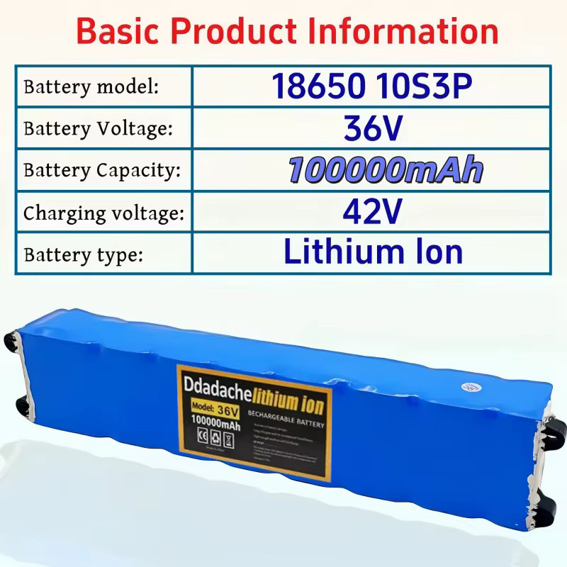 10S3P 36V 100000mAh Elektroroller-Akku aus 18650 Lithium-Ionen-Zellen für M365 in Blau - Bild 5