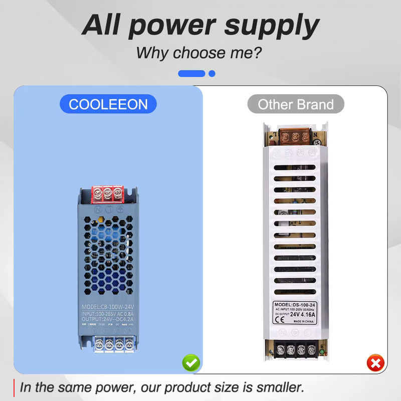 Cooleeon LED Netzteil AC/DC Transformator Konverter für LED Streifen Indoor 60W - Bild 3