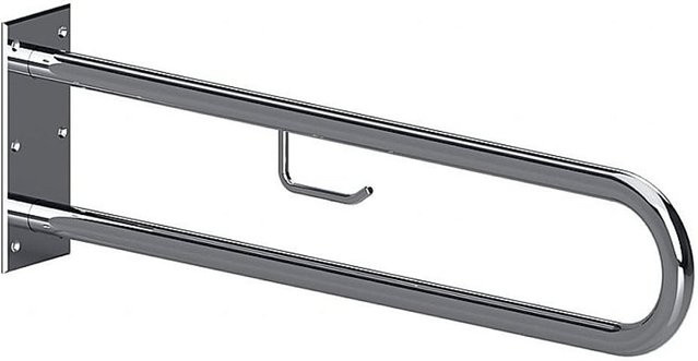 Brillantbad BELP Stützgriff in U-Form mit Toilettenpapierhalter aus Edelstahl poliert, Farbe Silber, B/T/H: 10,0 x 25,0 x 91,6 cm - Bild 1