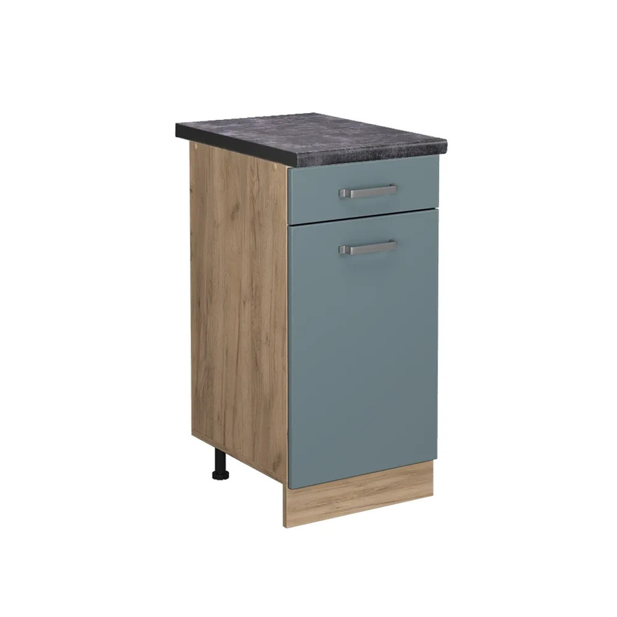 Vicco Küchenunterschrank R-Line in Blau-Grau/Goldkraft Eiche und Anthrazit, Breite: 40 cm - Bild 2