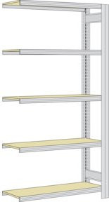 Regalwerk BERT Großfachregal Anbaufeld aus Stahl und Spanplatte, H x B x T: 200 x 128,5 x 60 cm - Bild 1