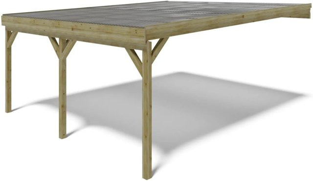ALTANKA Carport Garagendach PVC Abdeckung für Pultdach, B: 580 cm, T: 506 cm, H: 265 cm, transparent - Bild 1