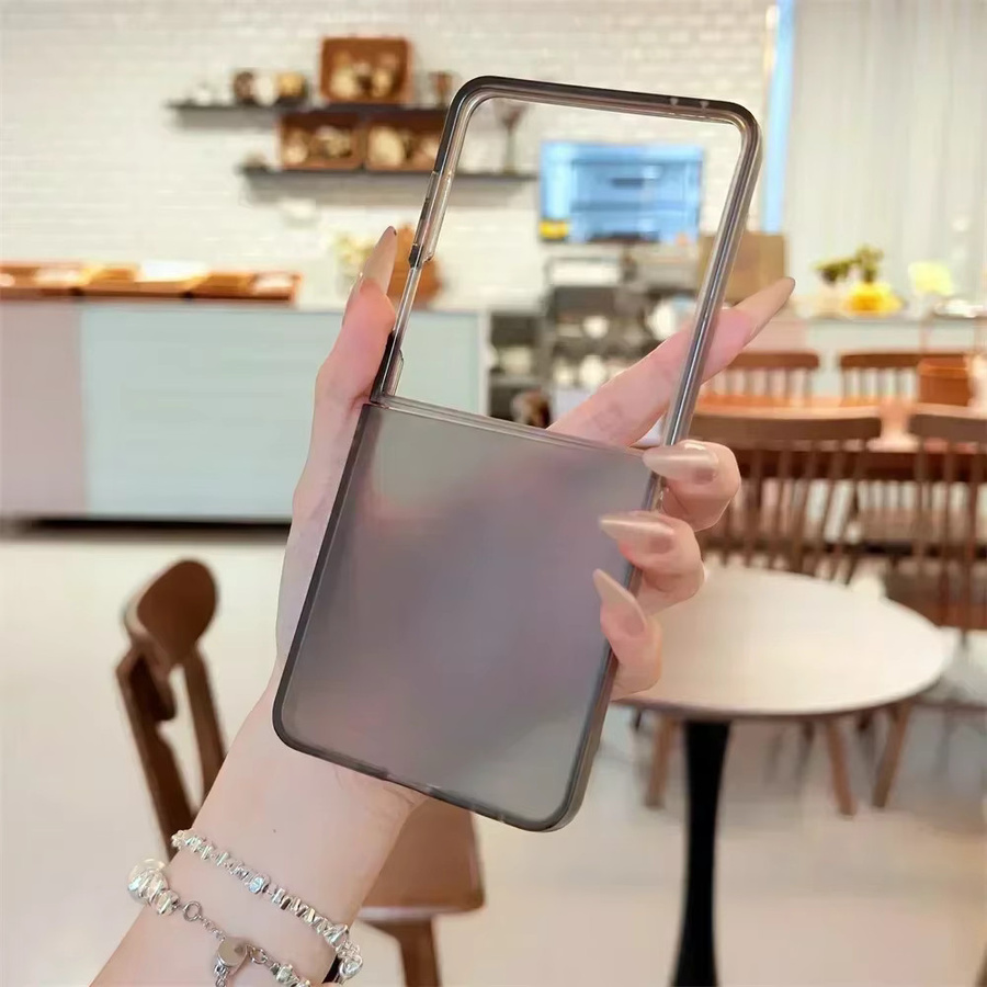 Transparente Ultradünne Schleif-Handyhülle für Samsung Galaxy Z Flip 7, FE 6, 5, 4, 3 5G mit schützender Hartschale - Bild 2