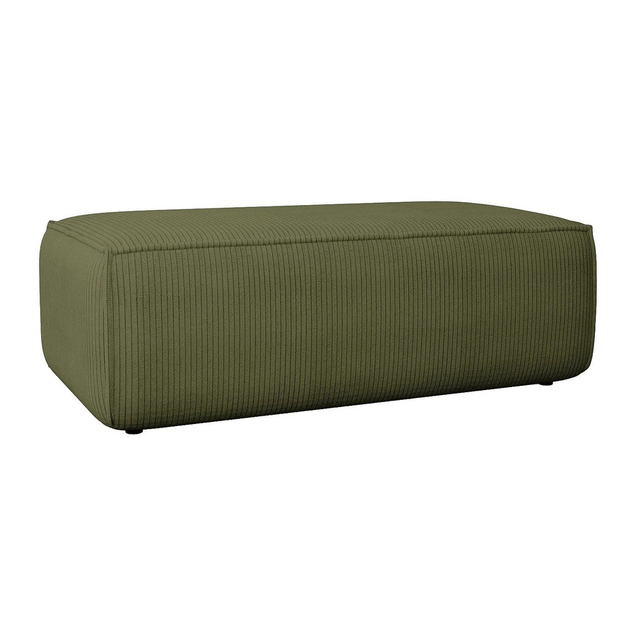 Sitzhocker Amelia von Vente-unique in Khaki mit Cord-Bezug, Breite: 102 cm - Bild 2