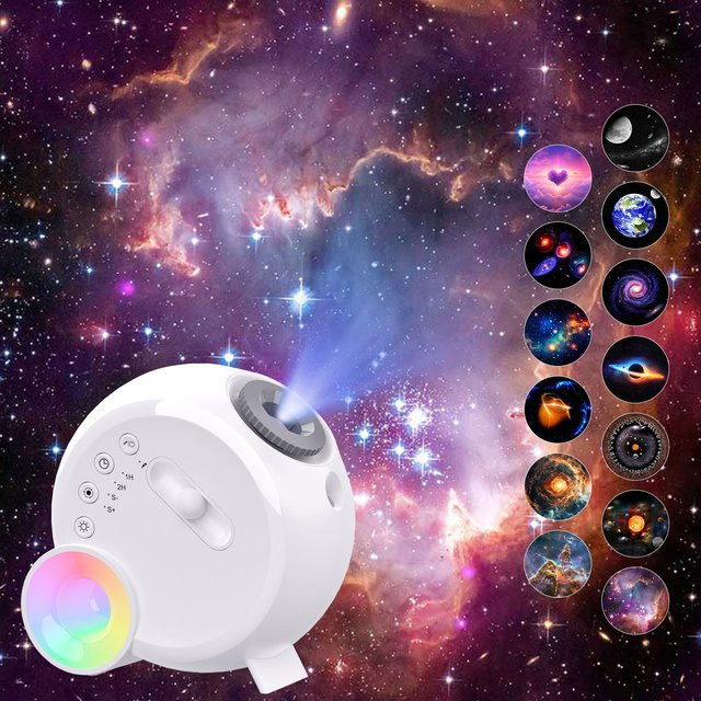 Visason Galaxy-Projektor mit einstellbarem Fokus, Planetarium-Deckenprojektor in Weiß für Schlafzimmer, Kinderzimmer und Partys - Bild 1