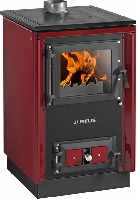 Justus Küchenofen Rustico 50 2.0 Festbrennstoffherd in Rot mit 7 kW Leistung - Bild 1