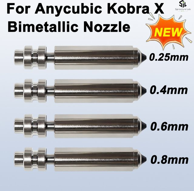 Anycubic Bimetallische Quick Swap Hotend-Düsen aus gehärtetem Stahl für Kobra X Combo 3D-Drucker, Farbe: Silber - Bild 1
