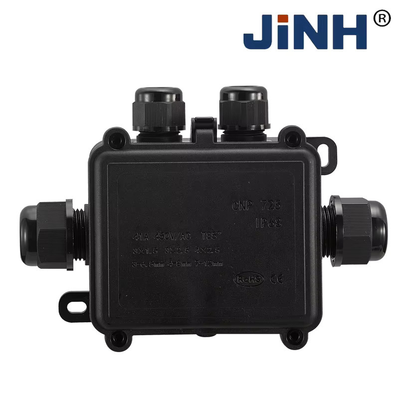 JINH IP68 Wasserdichte Anschlussdose CNP725 aus Kunststoff in Schwarz - Bild 4