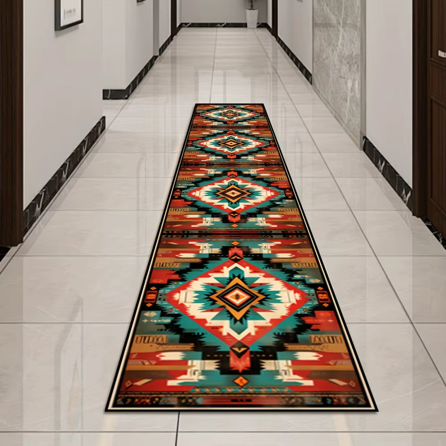 VIKAMA Bohemian Runner Teppich im Retro-Design, rutschfeste Bodenmatte für Flur, Küche oder Balkon, Multicolour, B/T: 120 x 50 cm - Bild 4
