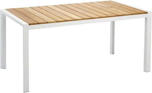 Best Tisch Paros aus Teakholz und Aluminium in Weiss, B/H/T: 160 x 76 x 90 cm - Bild 1