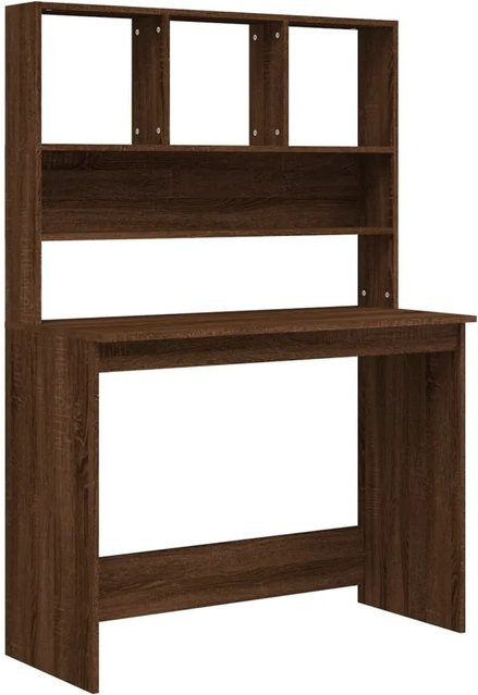 vidaXL Schreibtisch mit Regal in Eiche Braun aus Holzwerkstoff B/T/H: 102 x 45 x 148 cm - Bild 1