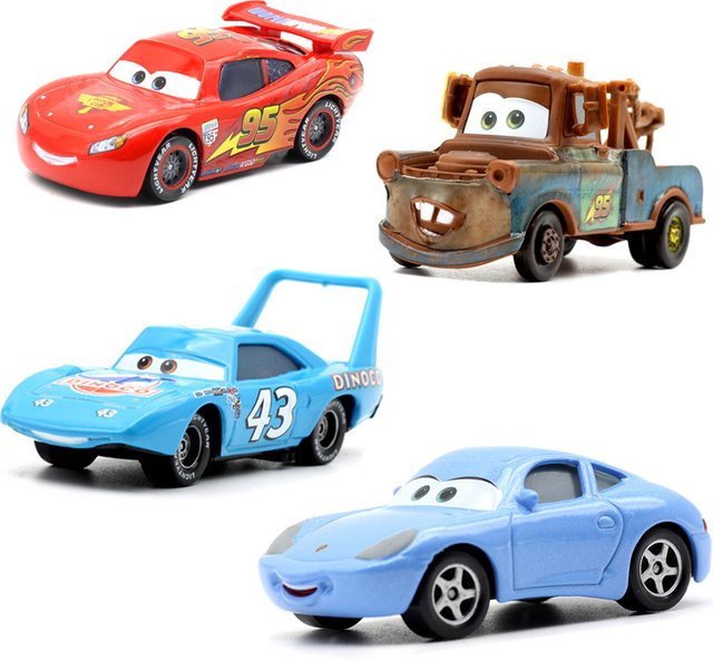 Disney Pixar Cars Lightning McQueen Mater, Druckguss-Fahrzeug, 1:55, Metall - Bild 1