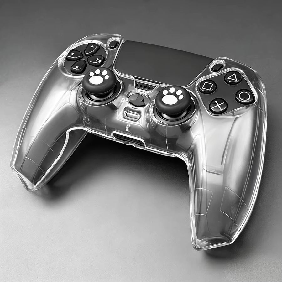 VILCORN Transparente PC-Schutzhülle für PlayStation DualSense Controller mit Katzenpfoten-Daumengriffkappen - Bild 4