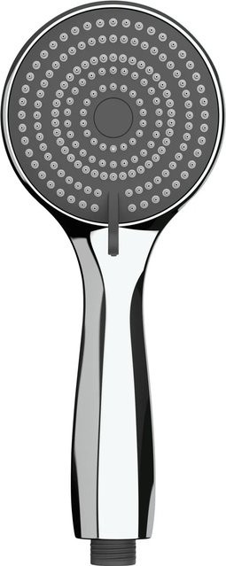 Wenko Handbrause Watersaving in Chrom-Grau mit Regen-, Massage- und Strahlfunktion, rund, Durchmesser: 9,6 cm - Bild 1