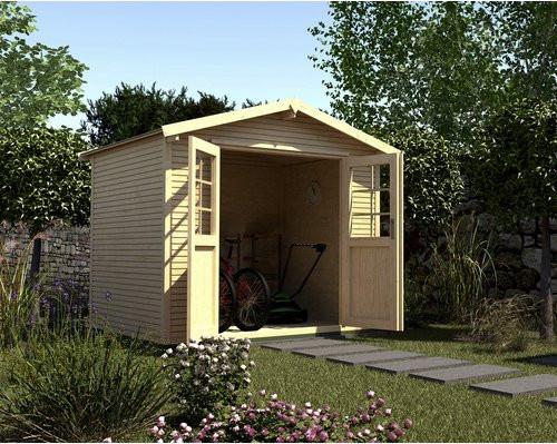 Weka Gartenhaus 218 Gr. 3 mit wekaLine Satteldach in Natur und Beige, B/H/T: 301 x 234 x 235 cm - Bild 3