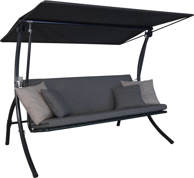 Angerer Hollywoodschaukel Motion Smart 3-Sitzer in Grau mit Auflagen und Sonnendach - Bild 1