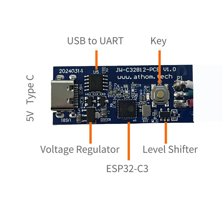 IoTorero WLED Slim Typ C USB adressierbarer RGBIC LED Streifen-Controller mit WiFi für Powerbank - Bild 3