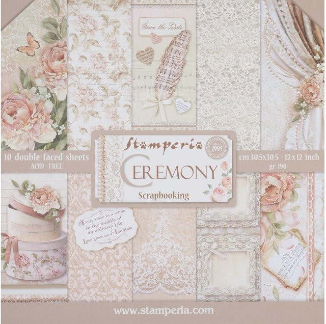 Stamperia Scrapbook-Block Ceremony in Multicolor, B/B: 30,5 x 30,5 cm - Bild 1