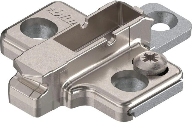 Blum Kreuzmontageplatte Clip Systemschrauben in Zink und Nickel, Farbe: Silber, Distanz: 3 mm - Bild 1