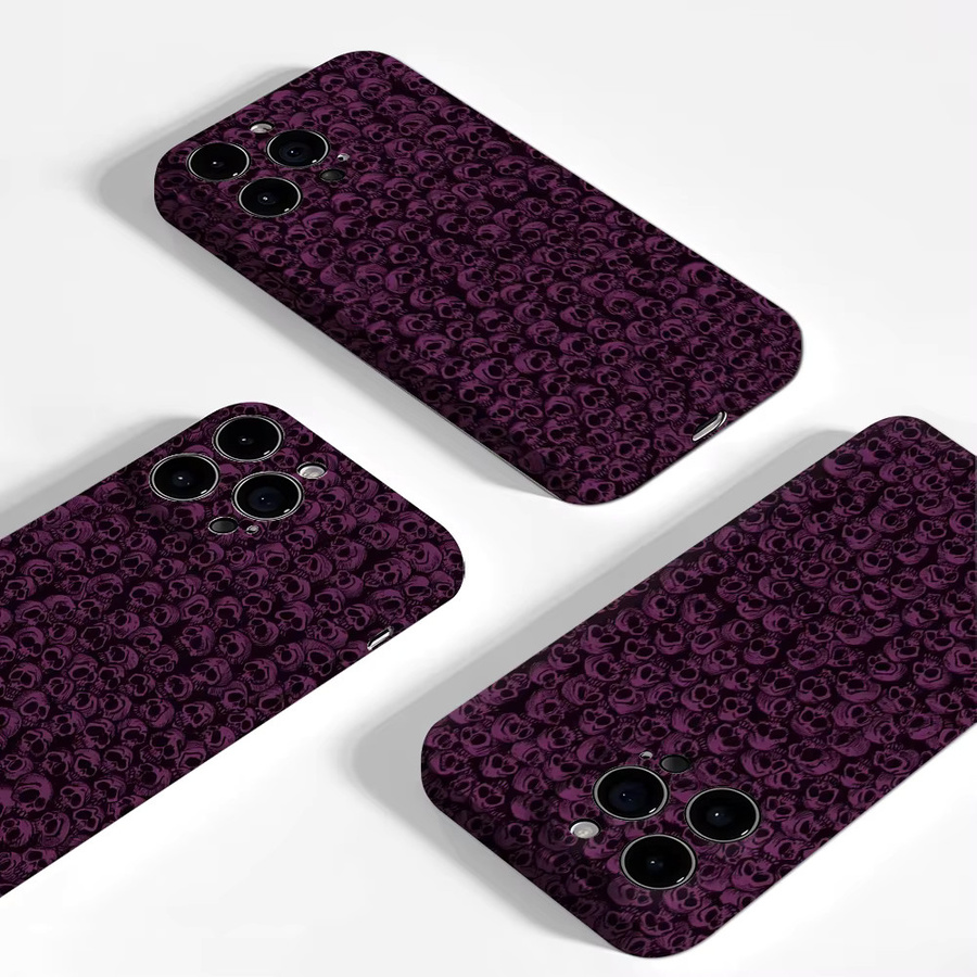 Potdemiel Handyhülle mit Violettem Totenkopf-Schleier Design für iPhone 17 16 15 14 13 Pro Max Plus, robuste doppelschichtige Magnet-Schutzhülle in Violett - Bild 4