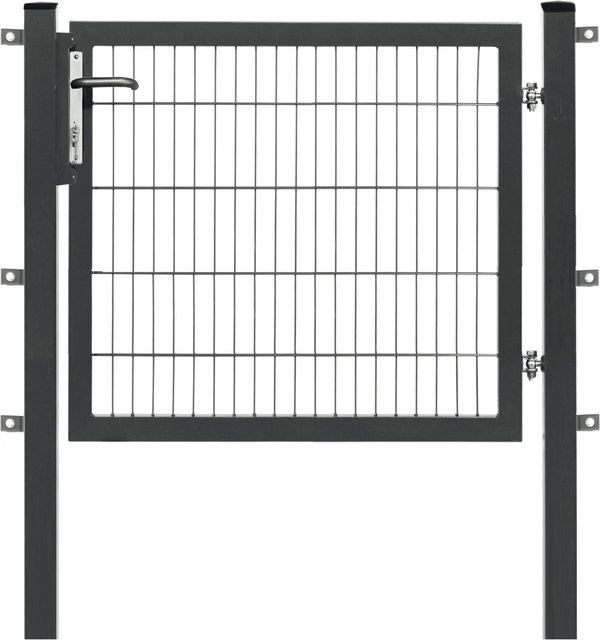 Floraworld Einzeltor Premium mit Doppelstabmattenfüllung in Anthrazit, Breite: 100 cm, Höhe: 120 cm - Bild 1