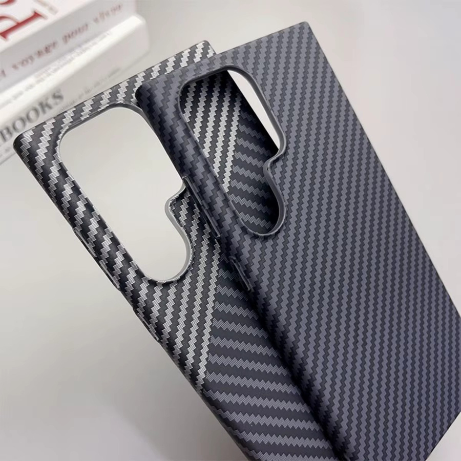 Slim Handyhülle im Carbonfaser-Design für Samsung Galaxy S26 S25 S24 S23 S22 Plus Note 20 Ultra, Schwarz - Bild 2