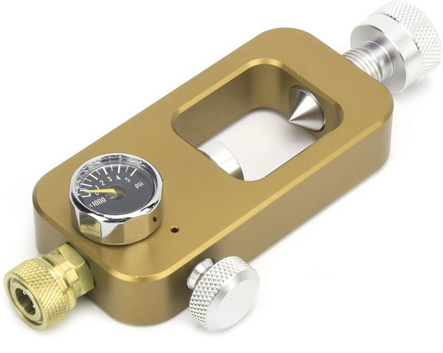 DIDEEP Tauchadapter für Tauchausrüstung zur Verbindung von großen und kleinen Flaschen mit 8mm Manometer in Gold - Bild 1