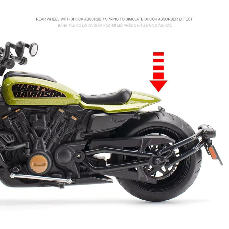 WELLY Harley Davidson Sportster S Racing Motorrad Modell, 1:12, Metall, Grau - Bild 2