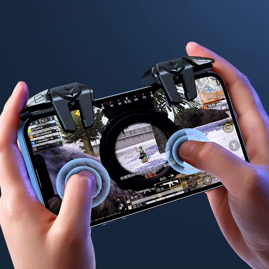 VAKIND G21 Handy Spiel Trigger Gamepad Joystick mit 6-Finger Steuerung L1 R1 Tasten für Android Smartphone Shooter Spiele in Schwarz - Bild 3