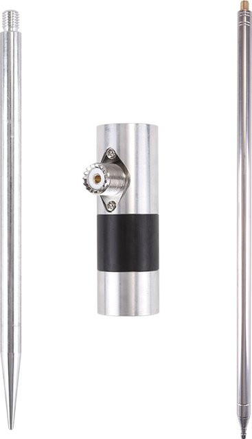 AISANRAY Tragbare Kurzwellenantenne Pac-12 JPC-7 mit 5,6m Antenne, Basis M10 und Erdnagel in Silber - Bild 1