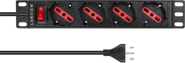 Lanview Stromverteilereinheit PDU LVR-2MIT-SW-IT4 Schwarz 1U - Bild 1