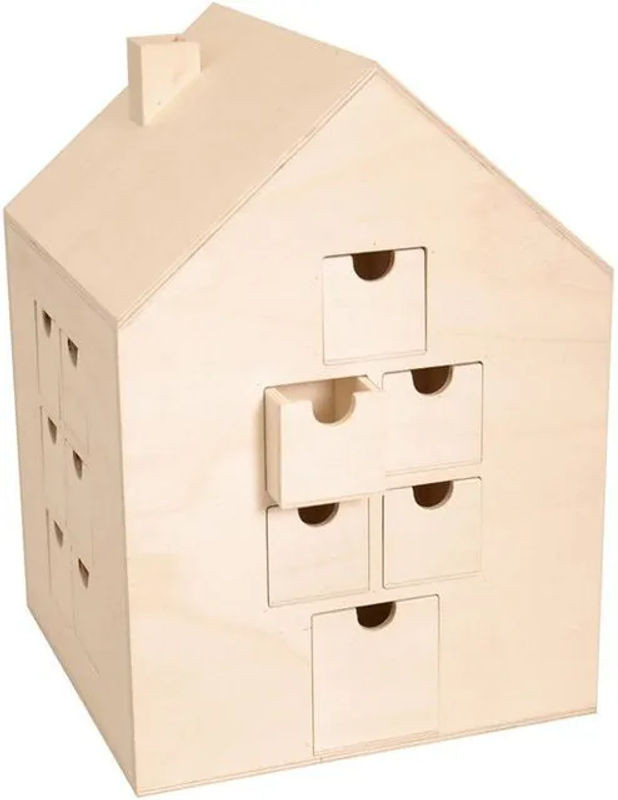 You do it Adventskalender aus Holz zum Dekorieren, beige, B: 30 cm, H: 21,5 cm - Bild 1