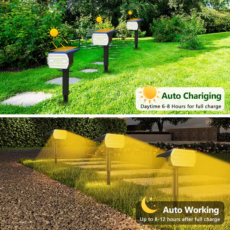 Solarbetriebener LED Außenstrahler mit 108 LEDs, wasserdichte Solar-Flutlichtwandleuchte in Schwarz für Garten und Terrasse - Bild 6