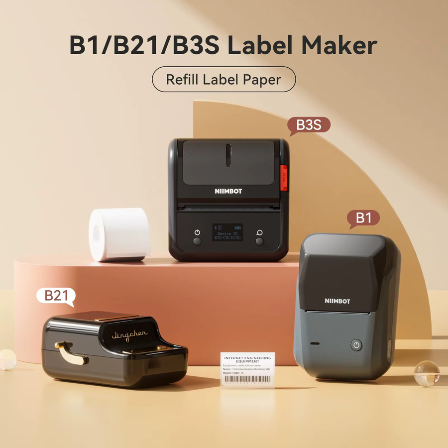 2 Rollen Niimbot selbstklebendes Etikettenpapier in Weiß für Etikettendrucker B1 B21 B3S zur Markierung und als Namenskarte - Bild 4
