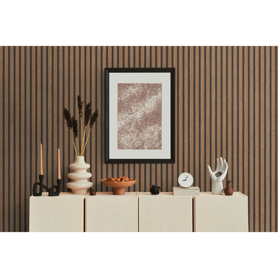 A.S. Création Vliestapete in Holzoptik Braun mit 3D-Paneel-Design, B/H: 10,05 x 0,53 m - Bild 5