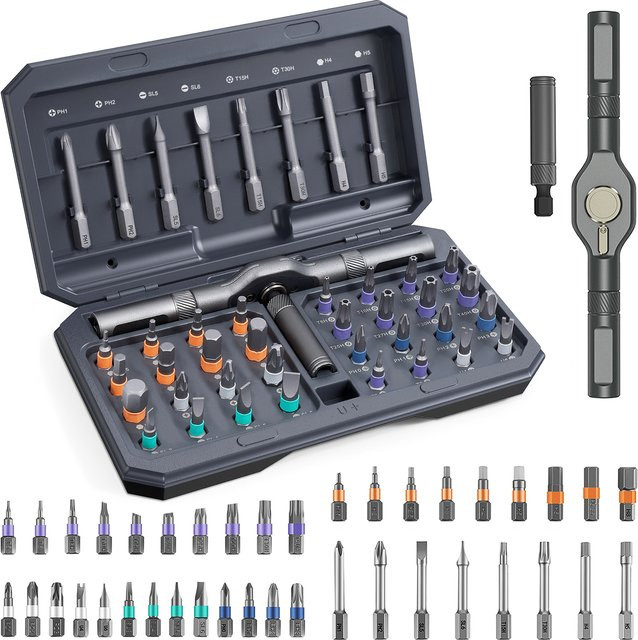 ORIA 42-in-1 Magnetischer Ratschenschraubendreher-Satz mit Multi-Bit-Set in Grau - Bild 1