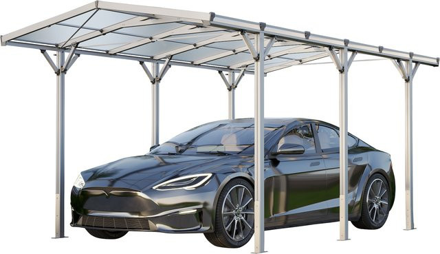 GFP Carport Auto Unterstand aus Aluminium mit Polycarbonat in Silber B: 2,85 m, T: 5,05 m - Bild 1
