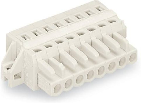 WAGO Buchsengehäuse-Kabel 721 mit 9 Polen und 5 mm Rastermaß in Grau und Weiß, 25 Stück - Bild 1