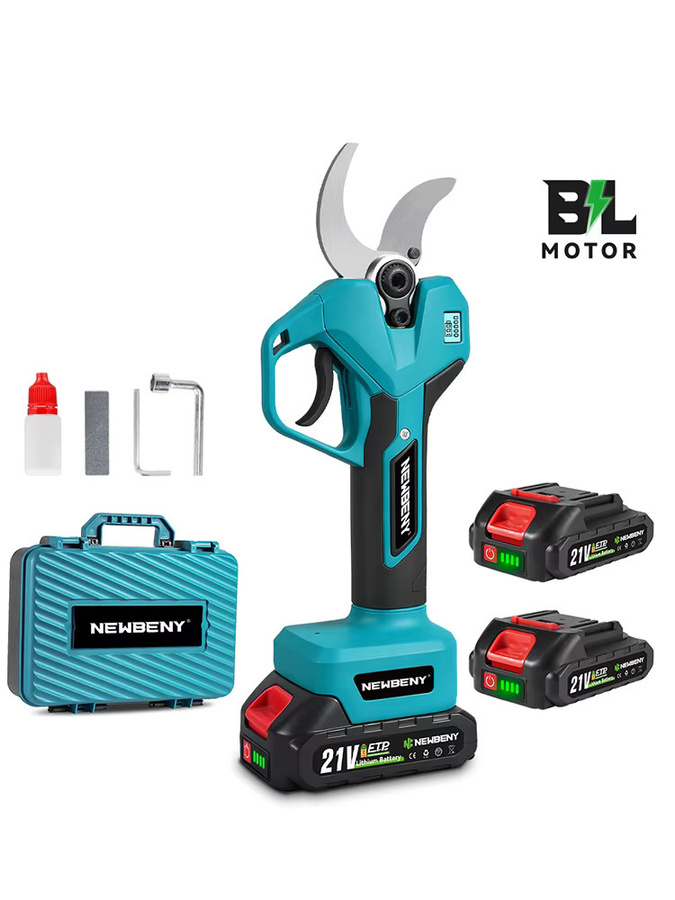NEWBENY Bürstenlose elektrische Astschere mit 65mm Klinge, kabellose Gartenschere in Türkis für Makita LXT Akkus - Bild 7