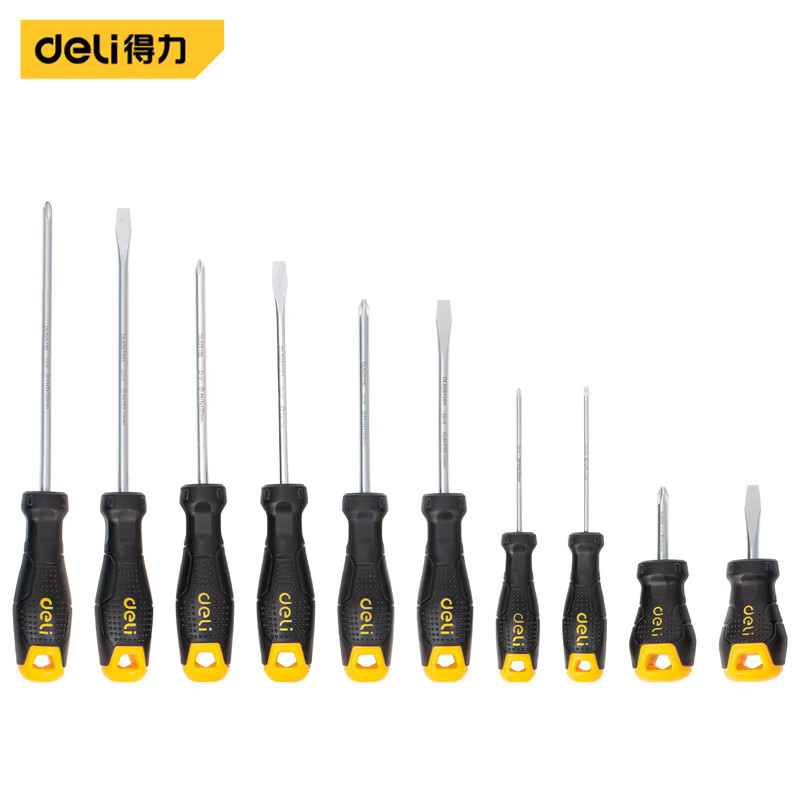 Deli Präzisions-Schraubendreher-Set mit Kreuzschlitz- und Schlitz-Bits für Elektronikreparatur und Heimwerker, Schwarz - Bild 2