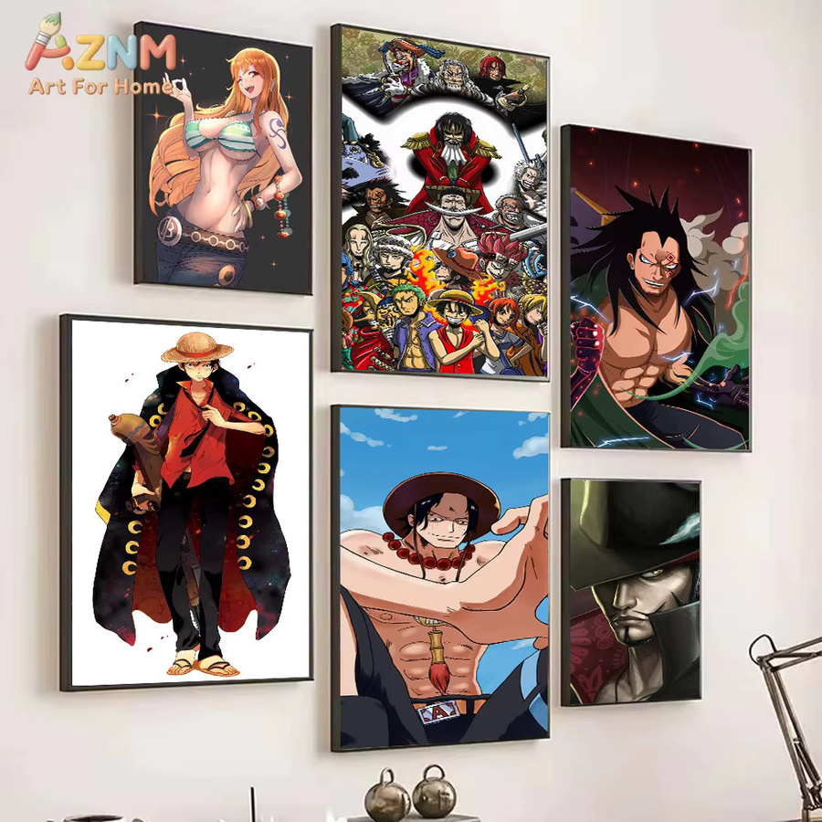 AZNM One Piece Nami Bikini Anime Leinwand-Wandkunstdruck, Mehrfarbig - Bild 3