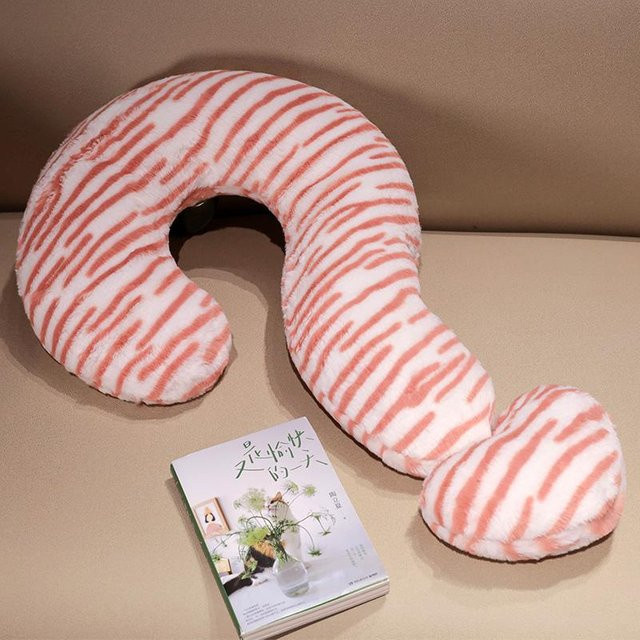 Yiran Toy Fragezeichen Plüsch Nackenstützkissen in Bunt und Pink, Höhe: 65 cm - Bild 1