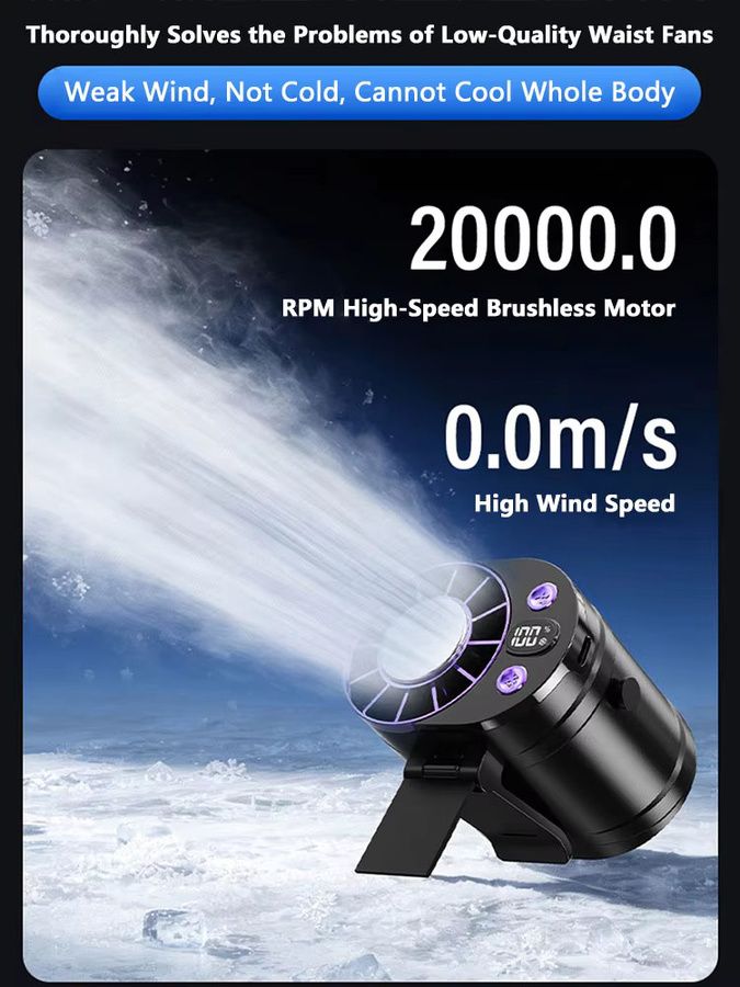 Lenovo Mini Waist Fan Tragbarer Luftkühler Clip-On Ventilator in Schwarz aus Kunststoff für Outdoor und Büro - Bild 5