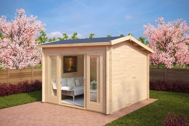 Gartenhaus Nora E aus Holz B/T/H: 3 x 3 x 2,5 m (Beispielmaß falls im Text vorhanden, ansonsten nur:) Gartenhaus Nora E aus Holz 3 x 3 m - Bild 1