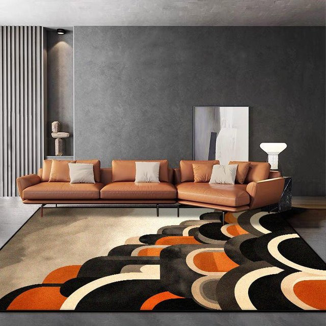 JGJG Luxusteppich Schwarz Gold mit geometrischem Design, rutschfest und waschbar, B/T: 60 x 90 cm - Bild 1