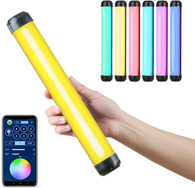 Weeylite K21 Tragbarer RGB-Lichtstab, LED-Leuchtstoffröhre als Fotografie-Fülllicht, 8 W, 2500 K-8500 K, Schwarz - Bild 1