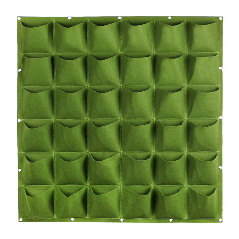 GQIYIBBEI Hängende vertikale Pflanztaschen aus Filz für Gemüse, Obst und Blumen in Schwarz und Grün - Bild 2