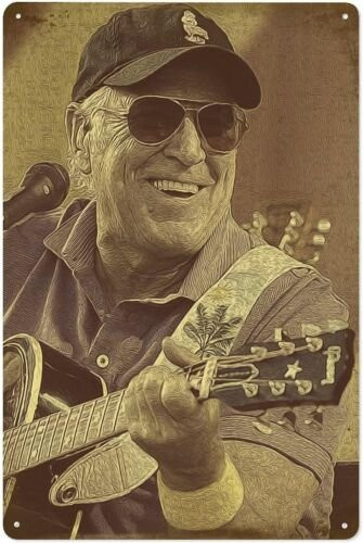 BIUUOP Jimmy Buffett Vintage 23 Metall-Blechschild Wanddekoration aus Aluminium, Mehrfarbig, Breite: 20,0 cm, Höhe: 14,0 cm - Bild 1