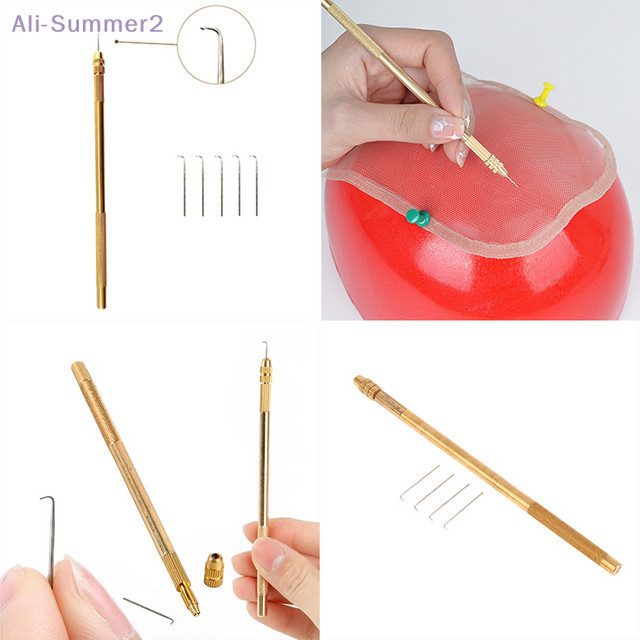 Messing Griff Perücken Reparatur Nadeln für Spitze Perücken DIY Haar Verlängerung Werkzeuge - Bild 1